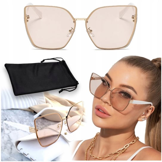 Damskie Okulary Przeciwsłoneczne Kocie Z Polaryzacją + Filtr Uv400 Stylowe bez marki