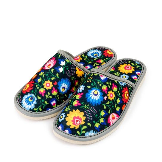 Damskie pantofle damskie, kolorowe kwiatki r. 39 NOWO
