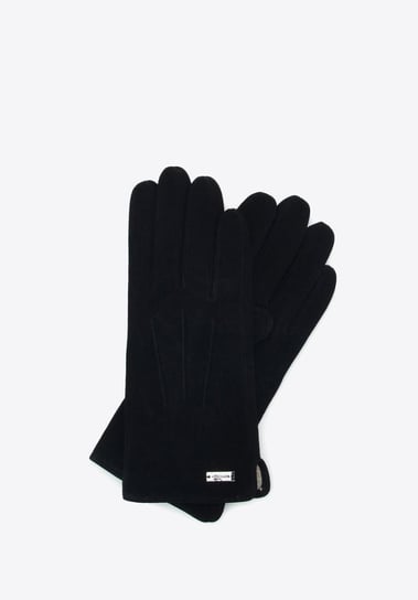 Damskie rękawiczki welurowe czarne S WITTCHEN