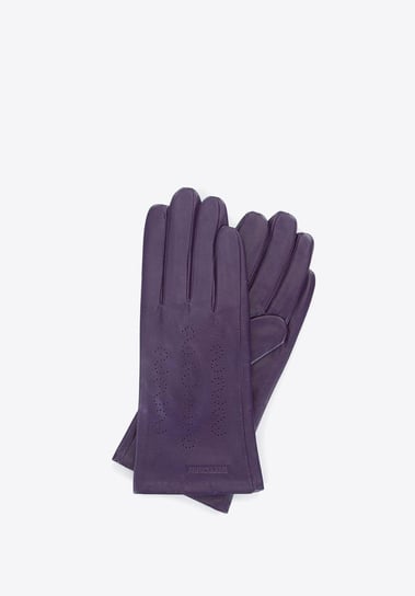 Damskie rękawiczki z perforowanej skóry fioletowe XL WITTCHEN