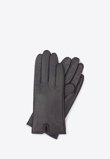 Damskie rękawiczki ze skóry z wycięciem ciemny brąz XL WITTCHEN