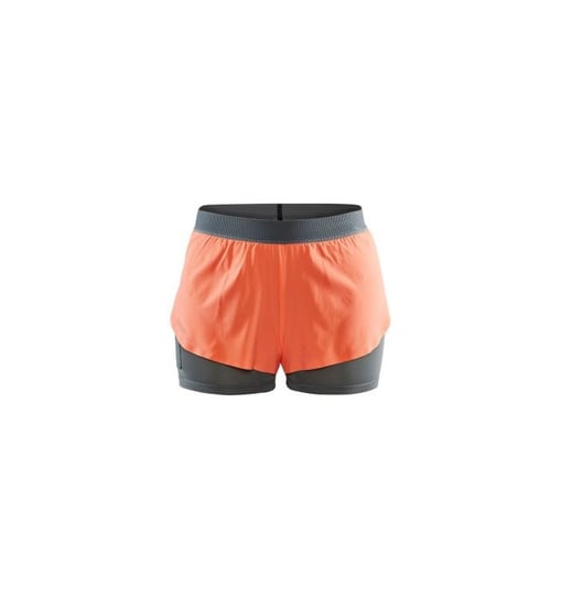 Damskie Spodenki Do Biegania Craft Vent 2In1 Racing Shorts | Pomarańczowo-Szare S Craft