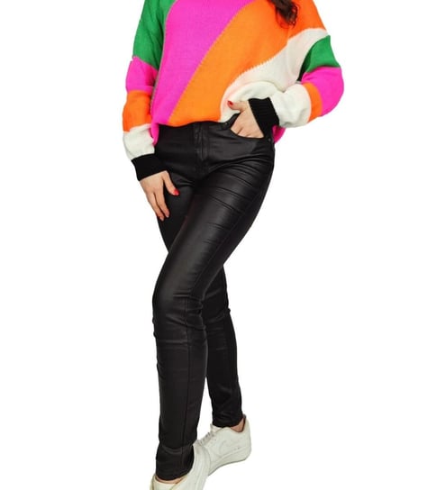 Damskie spodnie PUSH-UP woskowane skinny fit ADELA-48 Agrafka