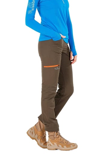 Damskie spodnie trekkingowe z wełny - Comfort M, Brąz Tytoniowy Woolona