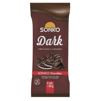 Dark. Wafle ryżowe w czekoladzie deserowej 65 g. Sonko Sonko
