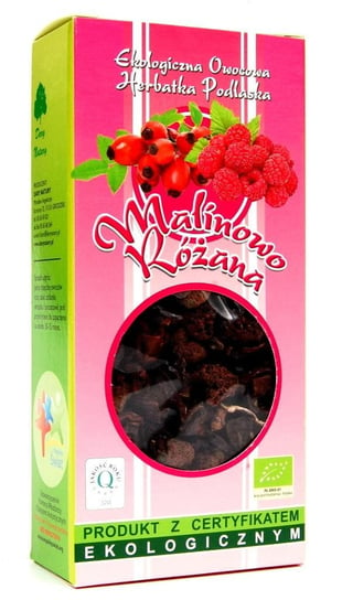 Dary Natury, Herbatka malinowo-różana bio, 100 g Dary Natury