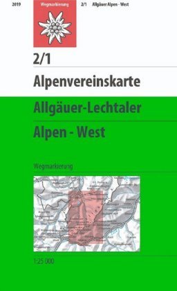 DAV Alpenvereinskarte 02/1 Allgäuer - Lechtaler Alpen - West 1 : 25 000 Deutscher Alpenverein