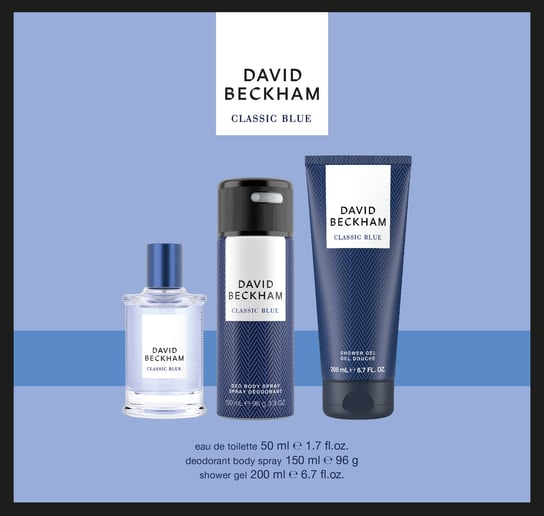 David Beckham, Classic Blue, zestaw prezentowy Kosmetyków, 3 Szt. David Beckham