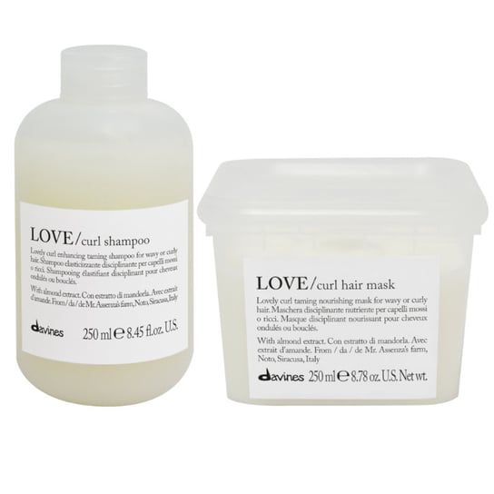 davines, Love Curl, Podkreślający skręt włosów szampon 250ml + maska 250ml Davines