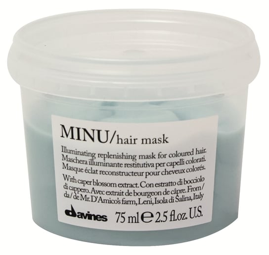 Davines Minu, Rozświetlająca maska do włosów farbowanych 75 ml Davines