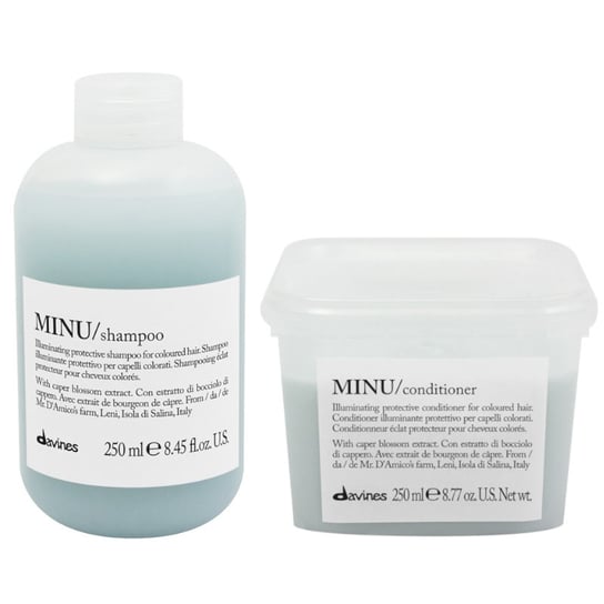 Davines Minu, Zestaw do włosów farbowanych: szampon 250ml + odżywka 250ml Davines