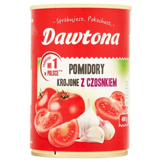 Dawtona, pomidory krojone z czosnkiem, 400 g Dawtona