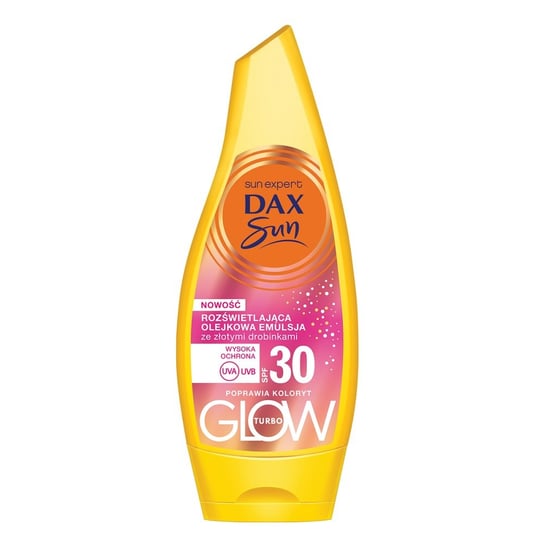 Dax Sun, Glow&Shine, Rozświetlająca olejkowa emulsja ze złotymi drobinkami SPF30, 175 ml Dax Sun