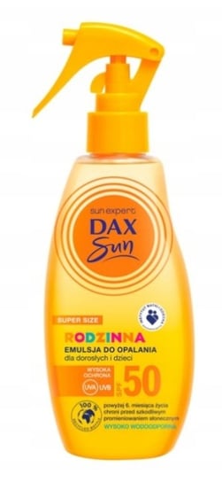 Dax Sun, Rodzinna emulsja do opalania dla dzieci I dorosłych SPF 50, Triger, 200 ml Dax Sun