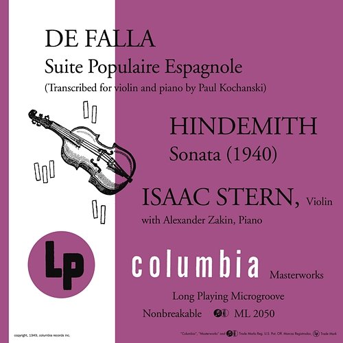 De Falla: Suite populaire espagnole - Hindemith: Sonata (1940) Isaac Stern