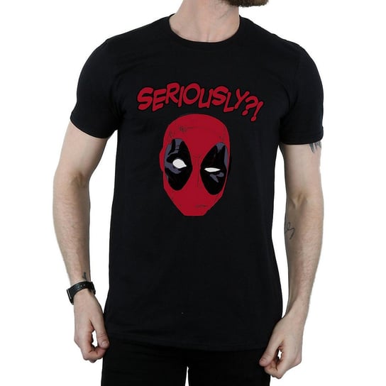 Deadpool Męska Koszulka Z Bawełny (XXL (193cm) / Czarny) Marvel