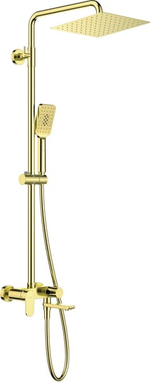 Deante Alpinia Gold zestaw wannowo-prysznicowy ścienny z deszczownicą złoty NACZ1AM Inna marka