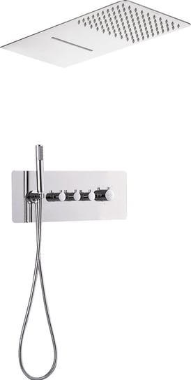 Deante Slim zestaw prysznicowy podtynkowy termostatyczny z deszczownicą chrom NAC09LT Deante