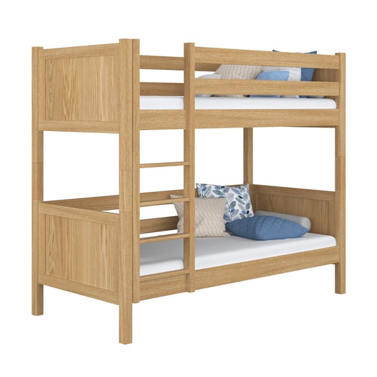 Dębowe łóżko piętrowe N02 dąb naturalny 100x180 N-Wood