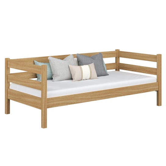 Dębowe łóżko sofa N01 dąb naturalny 80x190 N-Wood