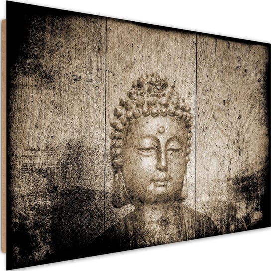 Deco panel CARO Budda na drewnianym tle 4, 120x80 cm Feeby