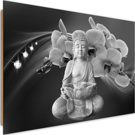 Deco panel CARO Budda z orchideami, 120x80 cm Feeby