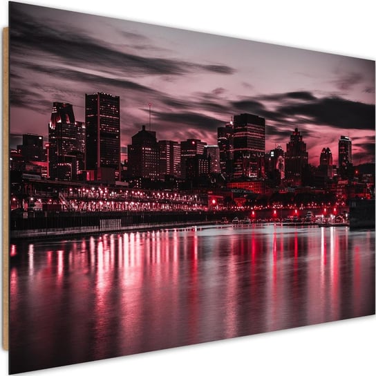 Deco Panel CARO Czerwone światła miasta, 120x80 cm Feeby