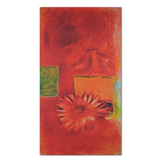 Deco panel CARO Czerwony kwiat - abstrakcja, 50x70 cm Feeby