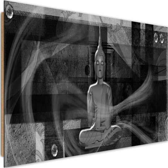 Deco panel CARO Figura buddy na geometrycznym tle 2, 90x60 cm Feeby