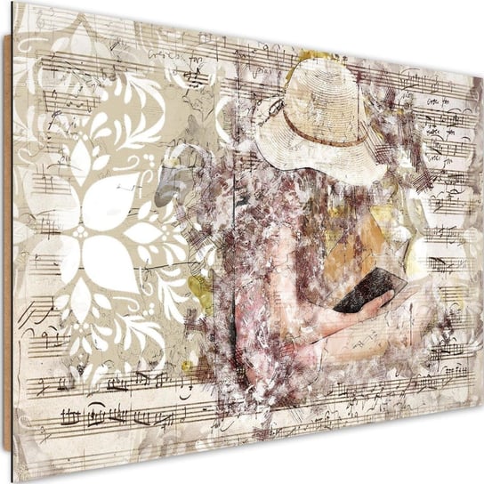 Deco panel CARO Kobieta z książką abstrakcja, 90x60 cm Feeby