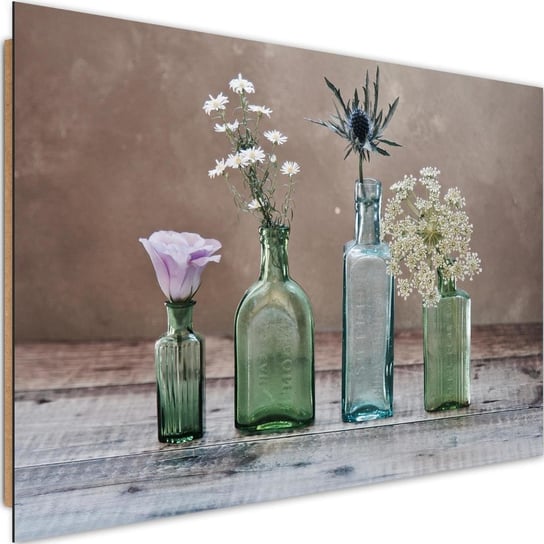 Deco panel CARO Kwiaty w szklanych wazonach, 90x60 cm Feeby