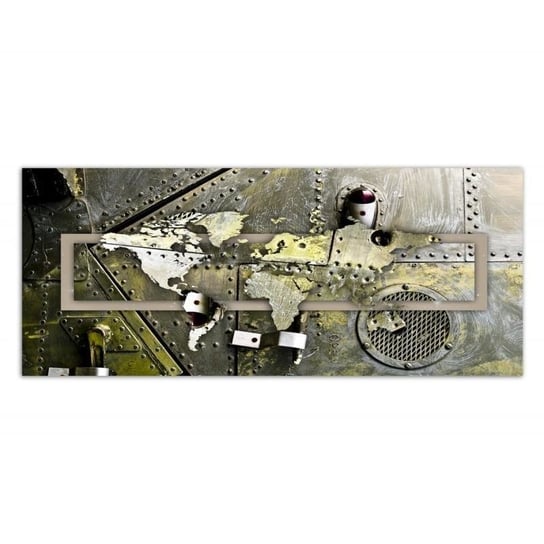 Deco panel CARO Mapa świata - stal, 150x60 cm Feeby