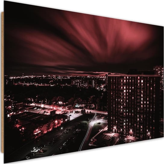 Deco Panel CARO Miasto w czerwonych światłach, 120x80 cm Feeby