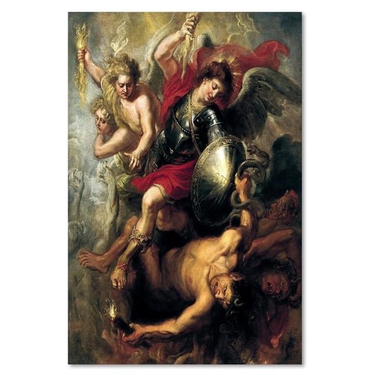 Deco panel CARO Reprodukcja obrazu p.p. Rubensa – „Archanioł Michał strąca Lucyfera i zbuntowane anioły”, 40x60 cm Feeby