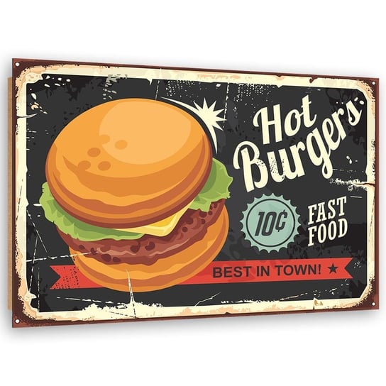 Deco panel CARO Retro - burger, 60x40 cm Feeby
