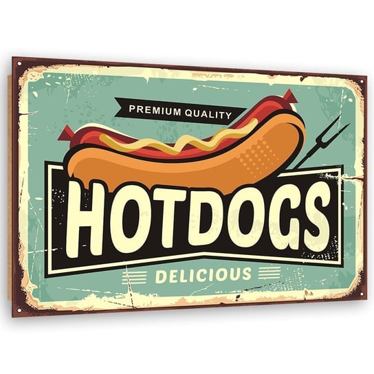 Deco panel CARO Retro - hot dogs, 60x40 cm Feeby