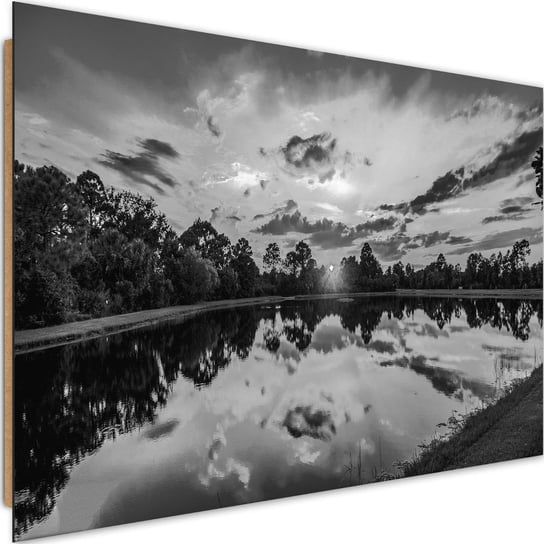 Deco panel CARO Wschód słońca nad jeziorem 2, 60x40 cm Feeby
