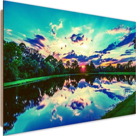 Deco panel CARO Wschód słońca nad jeziorem 3, 120x80 cm Feeby