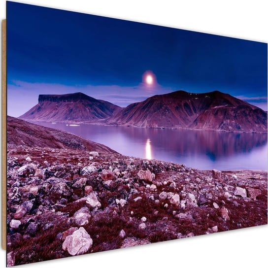 Deco panel CARO Zachód nad górskim jeziorem 4, 60x40 cm Feeby