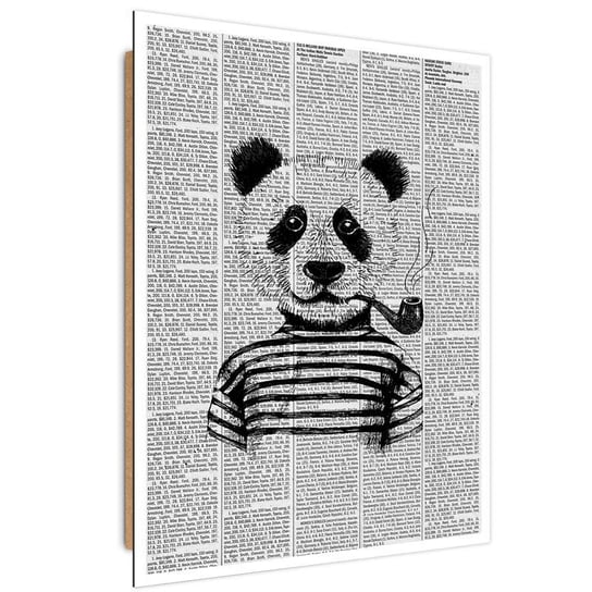 Deco Panel FEEBY Ilustracja pandy w gazecie, 20x30 cm Feeby