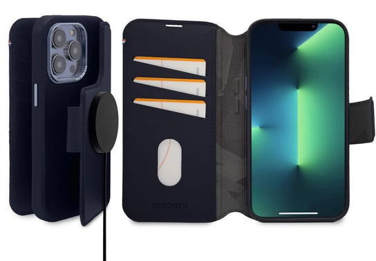 Decoded Detachable Wallet Etui Skórzana Obudowa Magnetyczna Do Iphone 14 Pro Max Kompatybilna Z Magsafe (Navy) Decoded