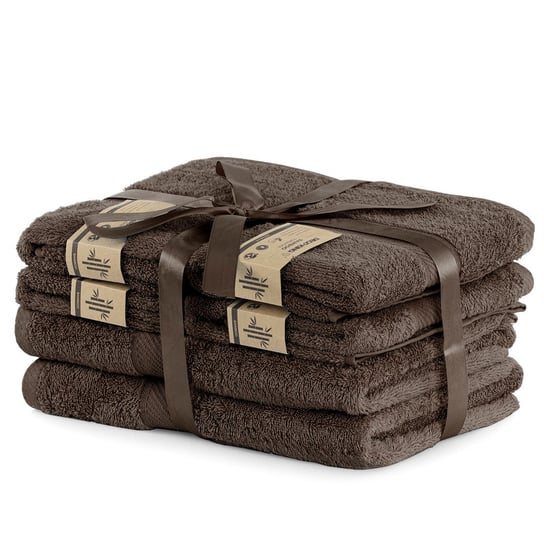 DecoKing Zestaw Ręczników 40% Bambus Brązowy 2*70x140 + 4*50x100 DecoKing