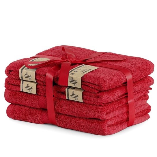 DecoKing Zestaw Ręczników 40% Bambus Czerwony 2*70x140 + 4*50x100 DecoKing