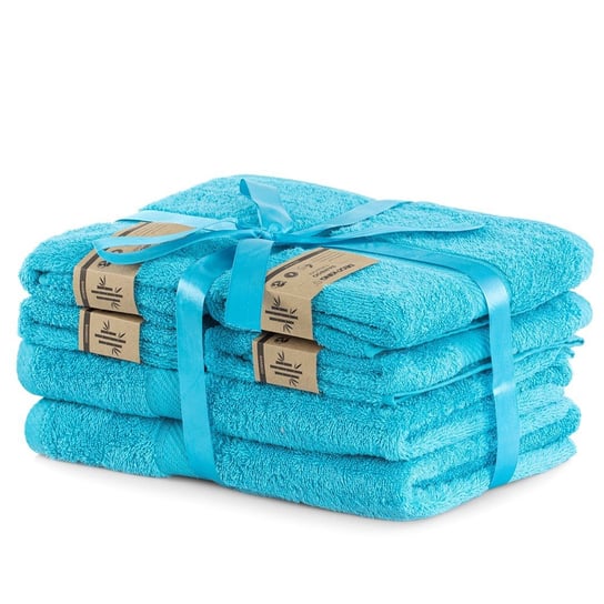 DecoKing Zestaw Ręczników 40% Bambus Turkusowy 2*70x140 + 4*50x100 DecoKing