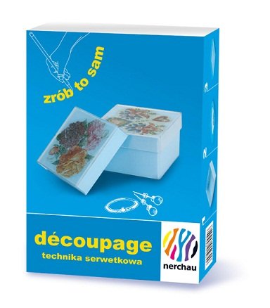 Decoupage, Technika serwetkowa, Akrylowe pudełko, zestaw kreatywny Nerchau