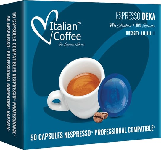 Deka, Kawa Bezkofeinowa, Kapsułki Kompatybilne Z Systemem Nespresso Professional, 50 Kapsułek Italian Coffee