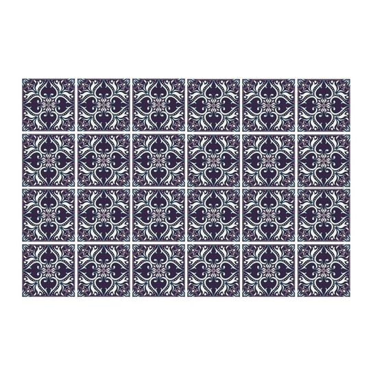 Dekor kafelkowy 24szt granatowe azulejo 20x20 cm, Coloray Coloray