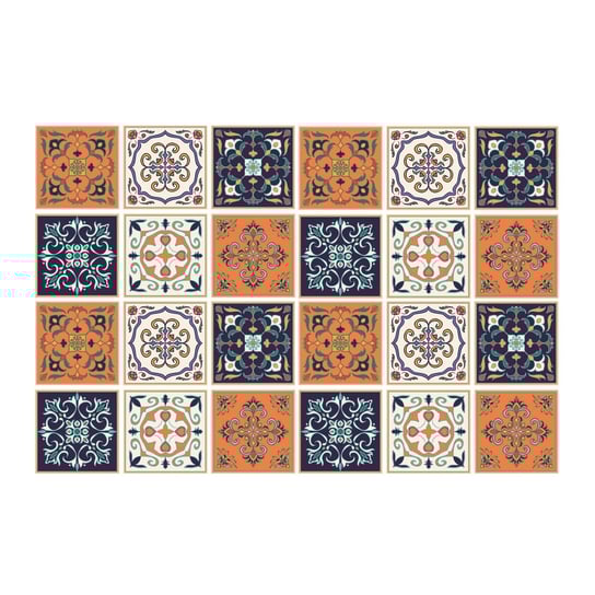 Dekor na kafelki 24szt dekoracje kolorowe 20x20 cm, Coloray Coloray