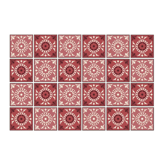 Dekor na kafelki 24szt różowa dekoracja 20x20 cm, Coloray Coloray