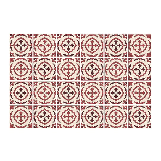 Dekor na kafle modne 24szt różowy dekor 20x20 cm, Coloray Coloray